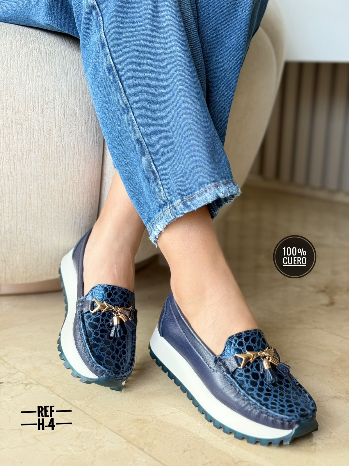 Mocasín en cuero para dama Victoria
