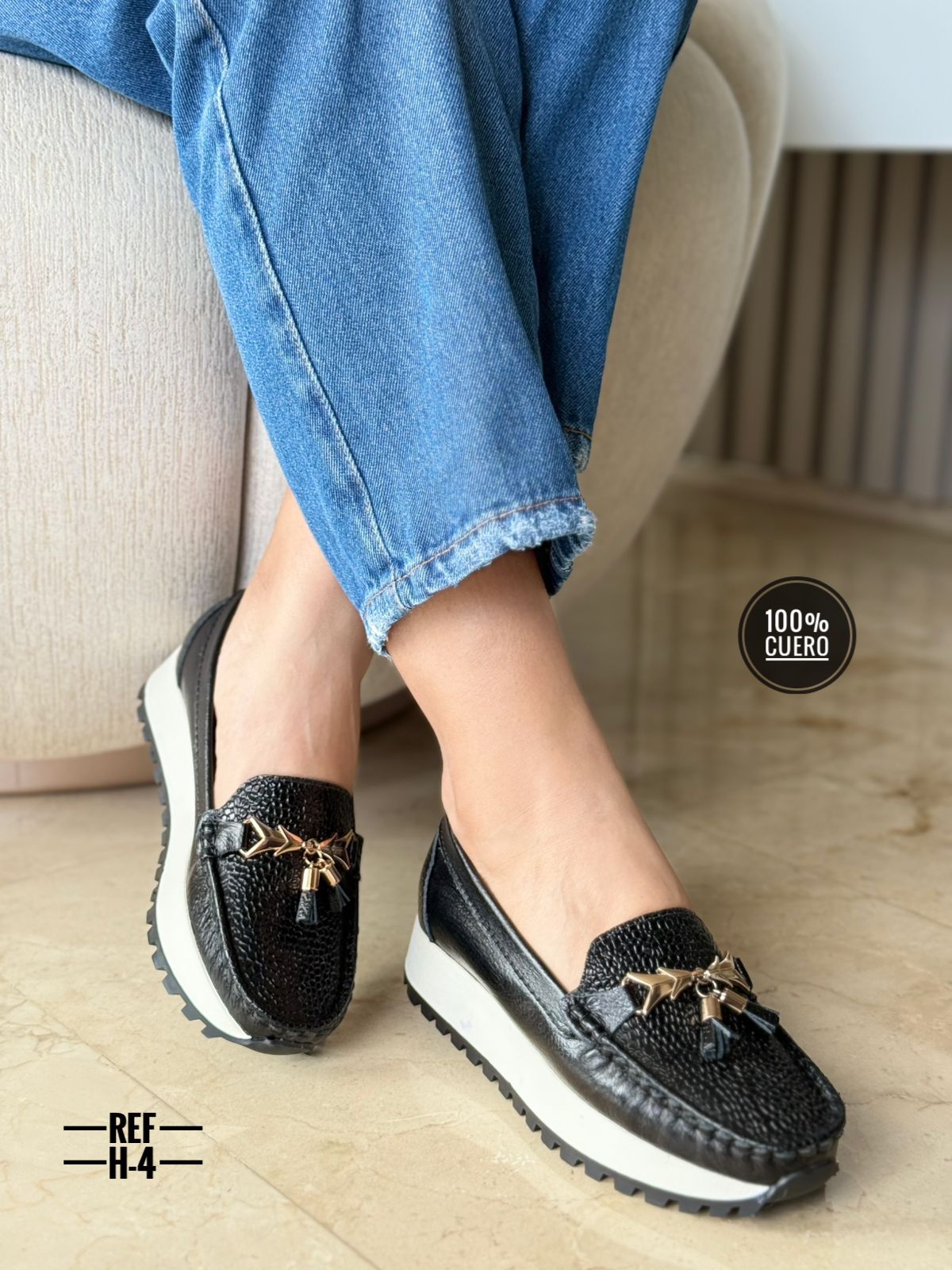 Mocasín en cuero para dama Victoria