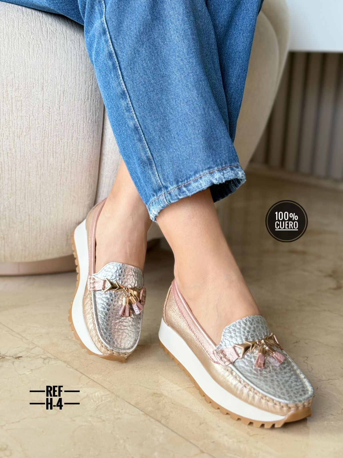 Mocasín en cuero para dama Victoria