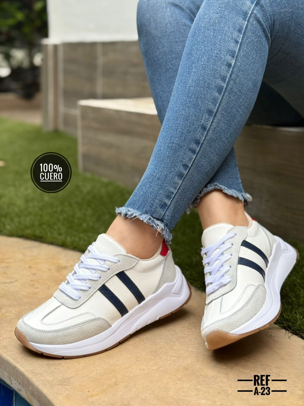 Tenis en cuero para dama Kioto