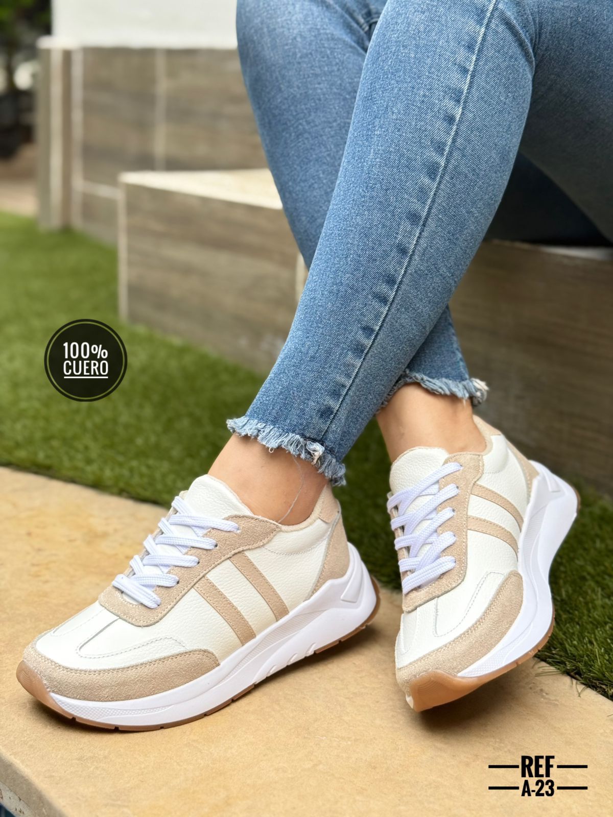 Tenis en cuero para dama Kioto