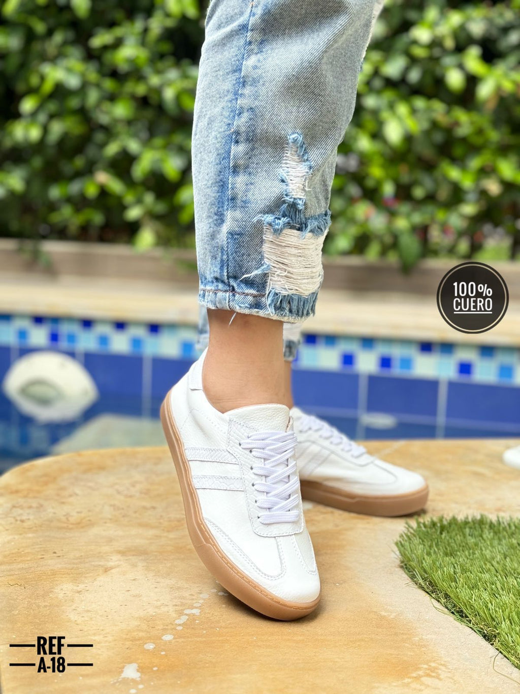 Tenis en cuero para dama Ibiza