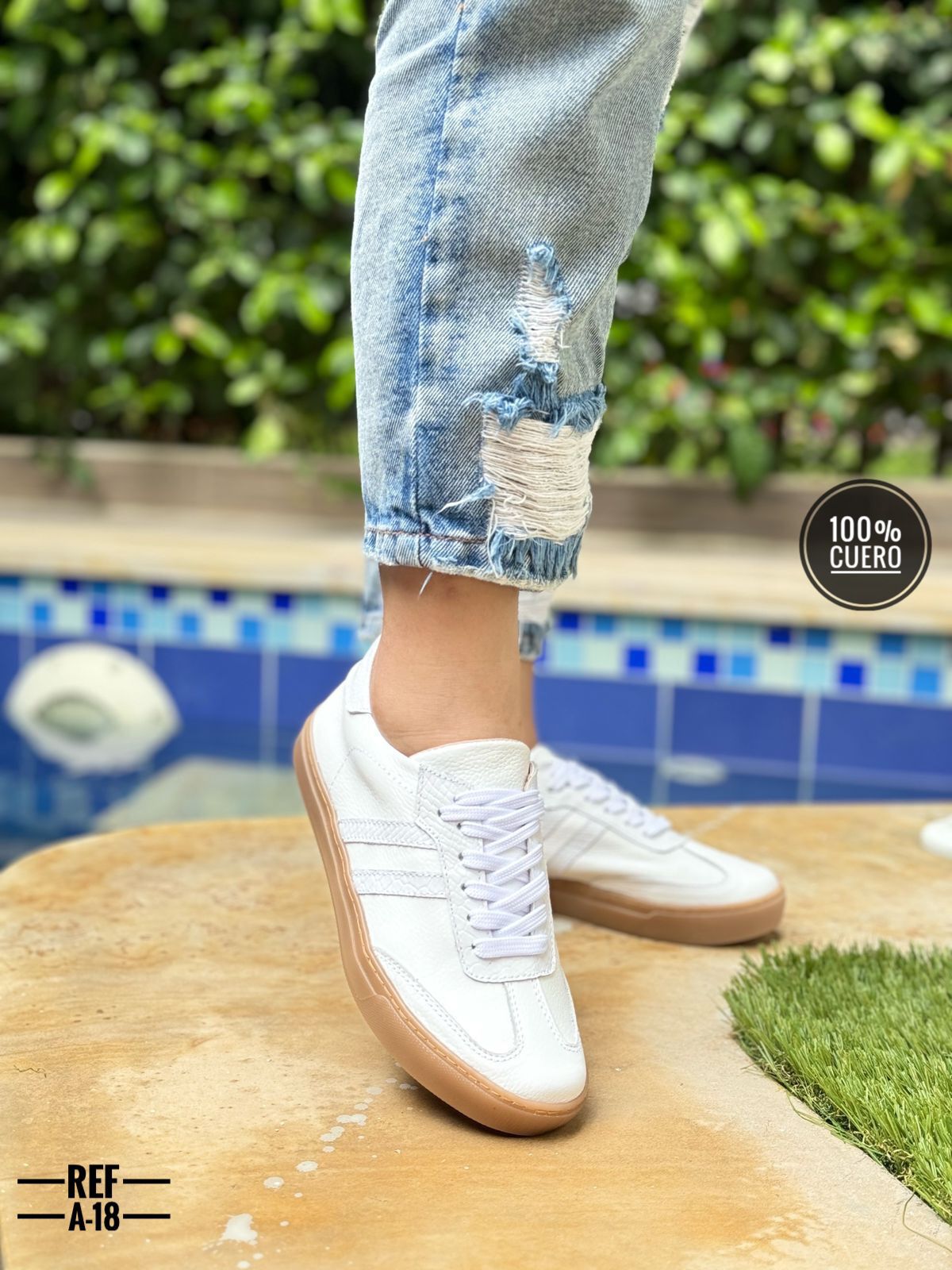 Tenis en cuero para dama Ibiza