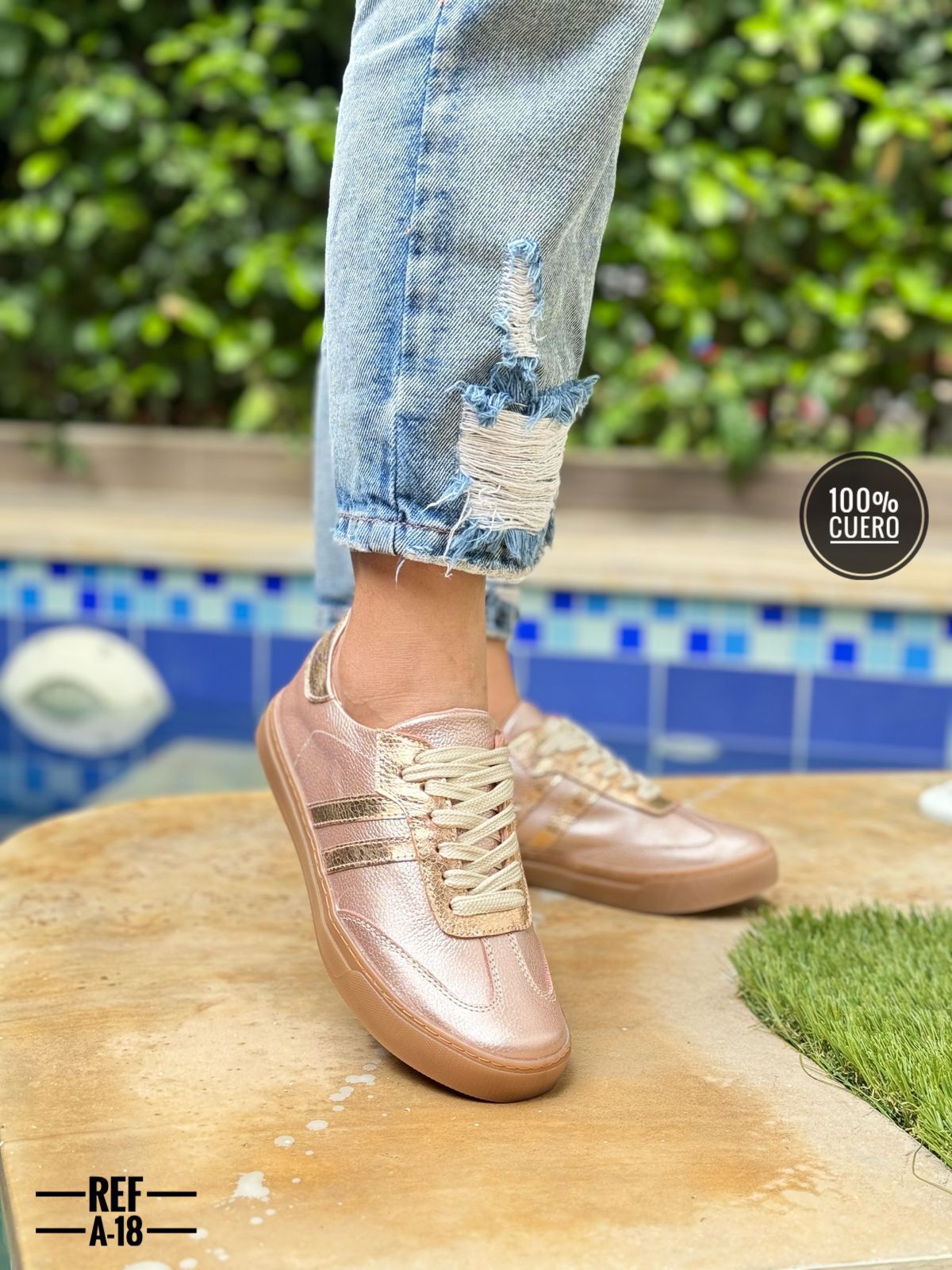 Tenis en cuero para dama Ibiza