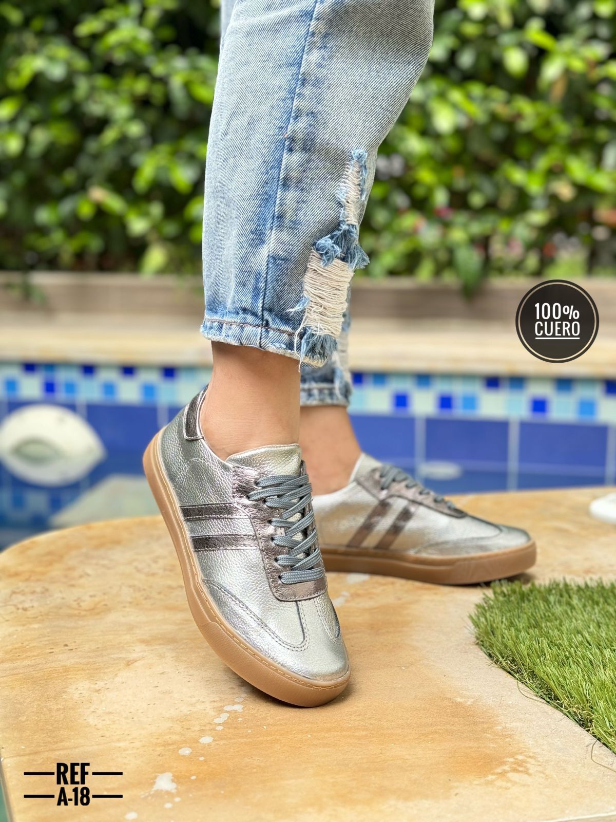 Tenis en cuero para dama Ibiza