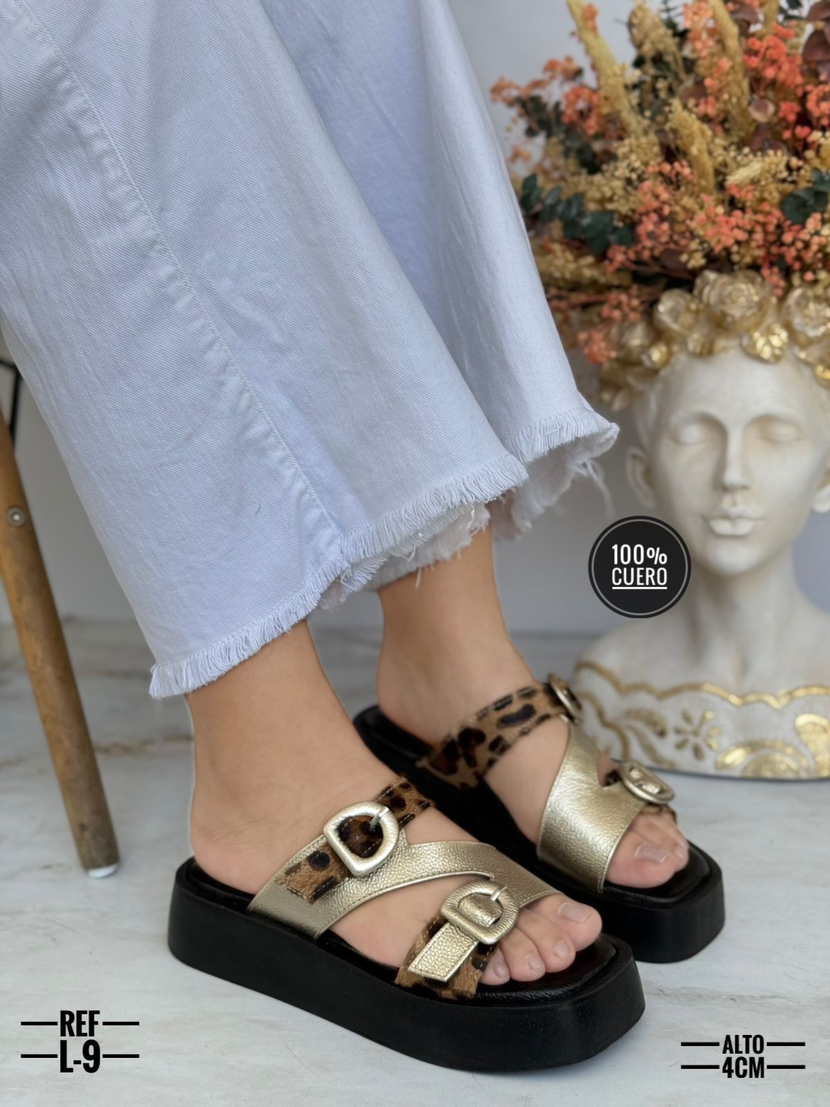 Sandalias en cuero para dama Amara