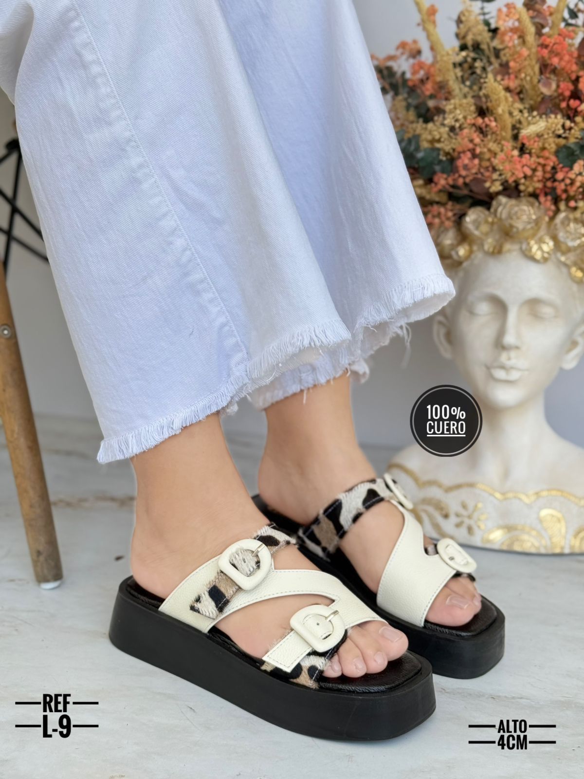 Sandalias en cuero para dama Amara