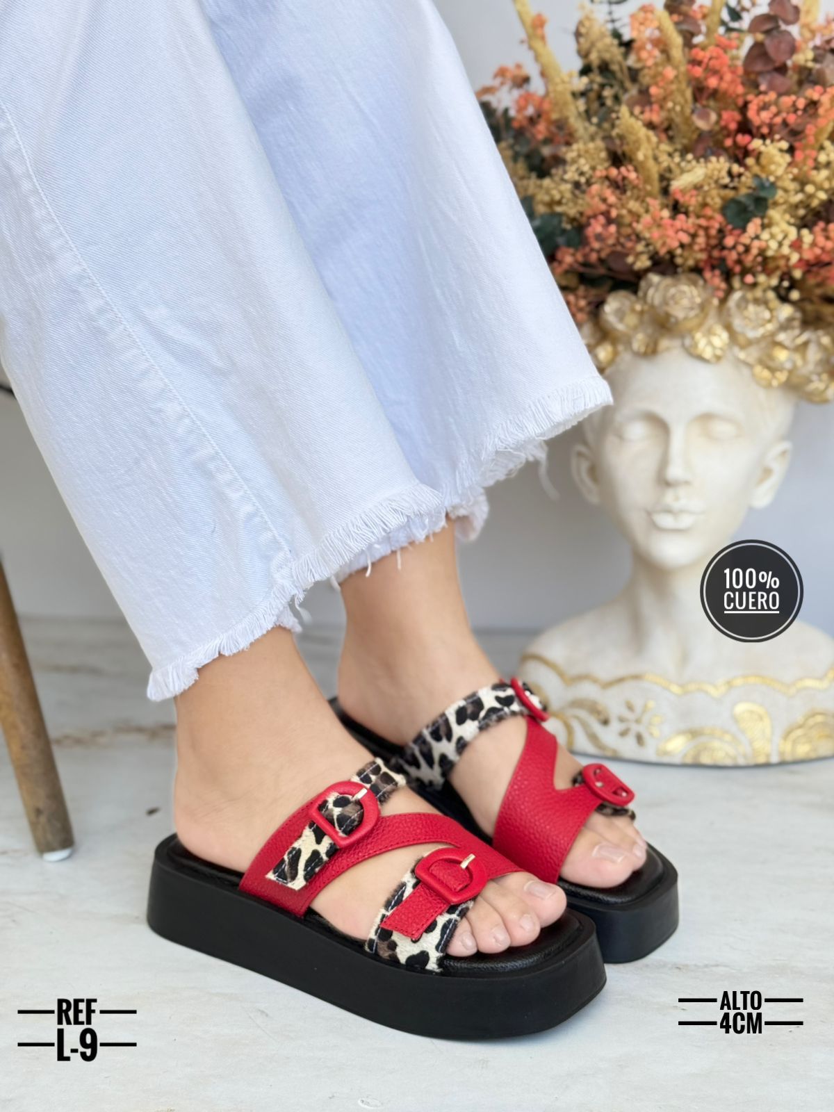 Sandalias en cuero para dama Amara