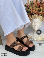 Sandalias en cuero para dama Amara