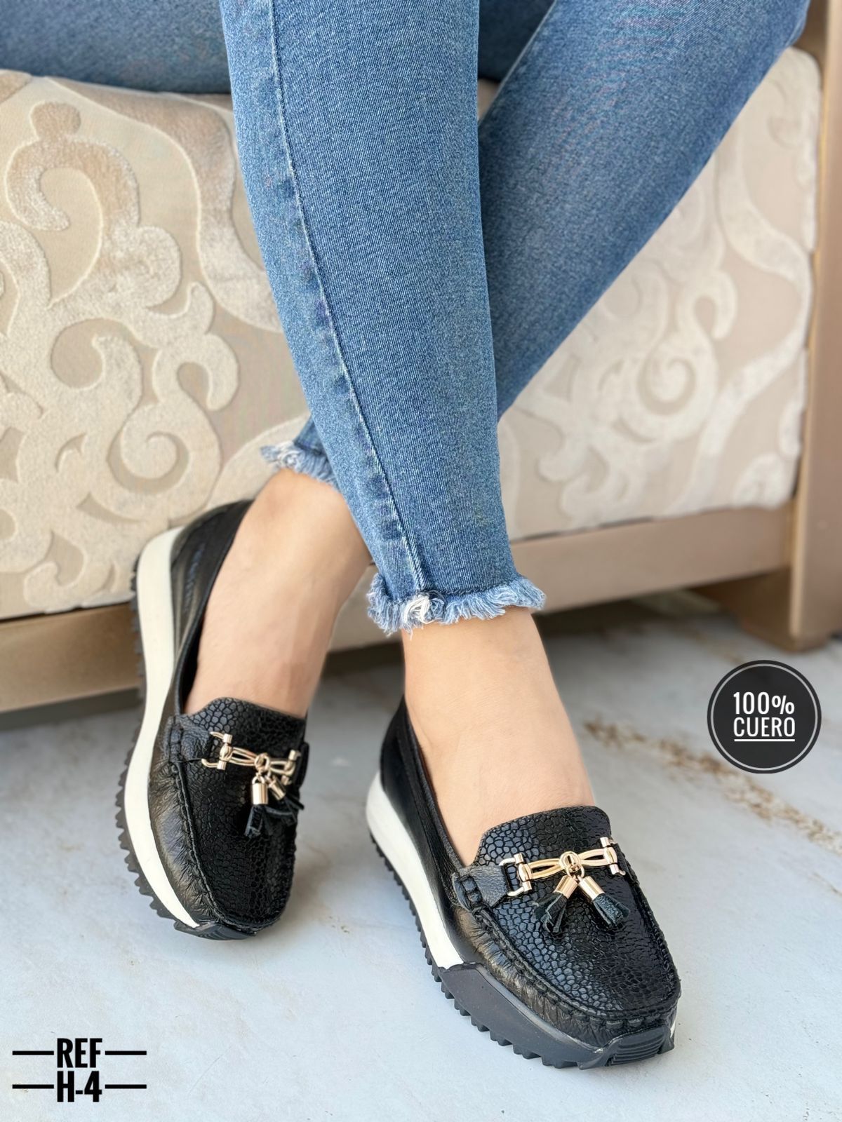 Mocasín en cuero para dama Victoria