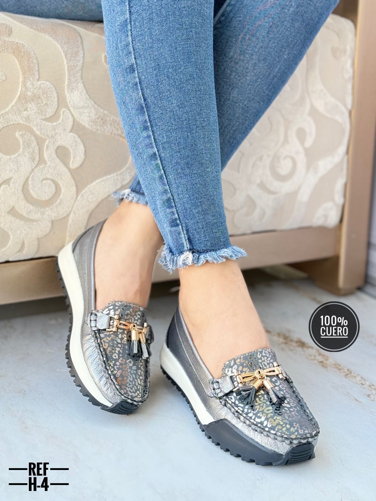 Mocasín en cuero para dama Victoria