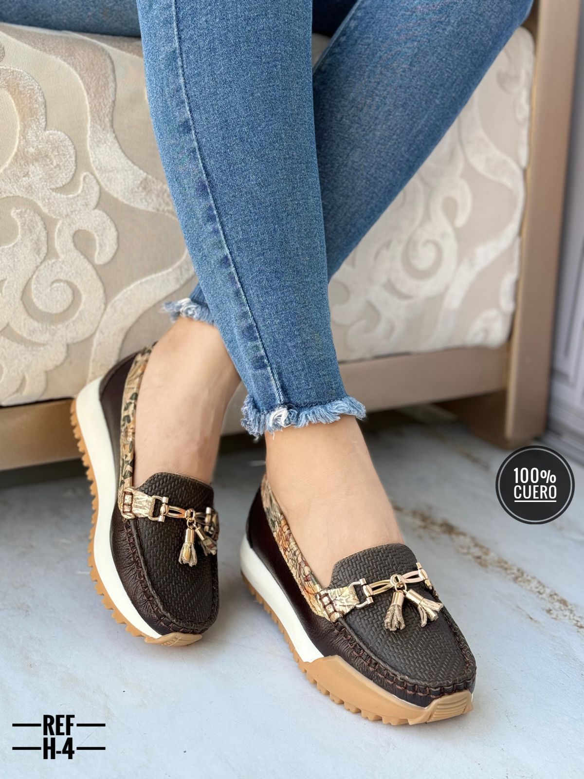 Mocasín en cuero para dama Victoria