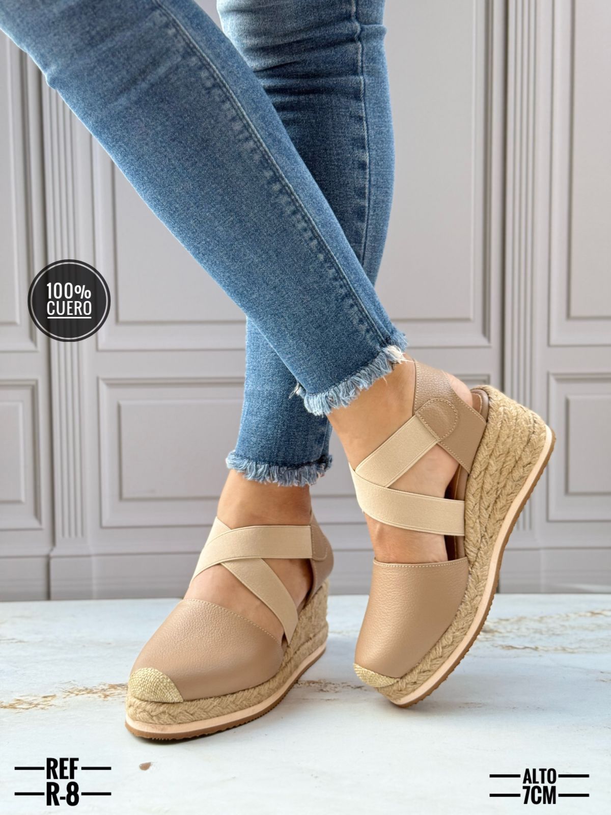 Plataforma en cuero para dama Catalina