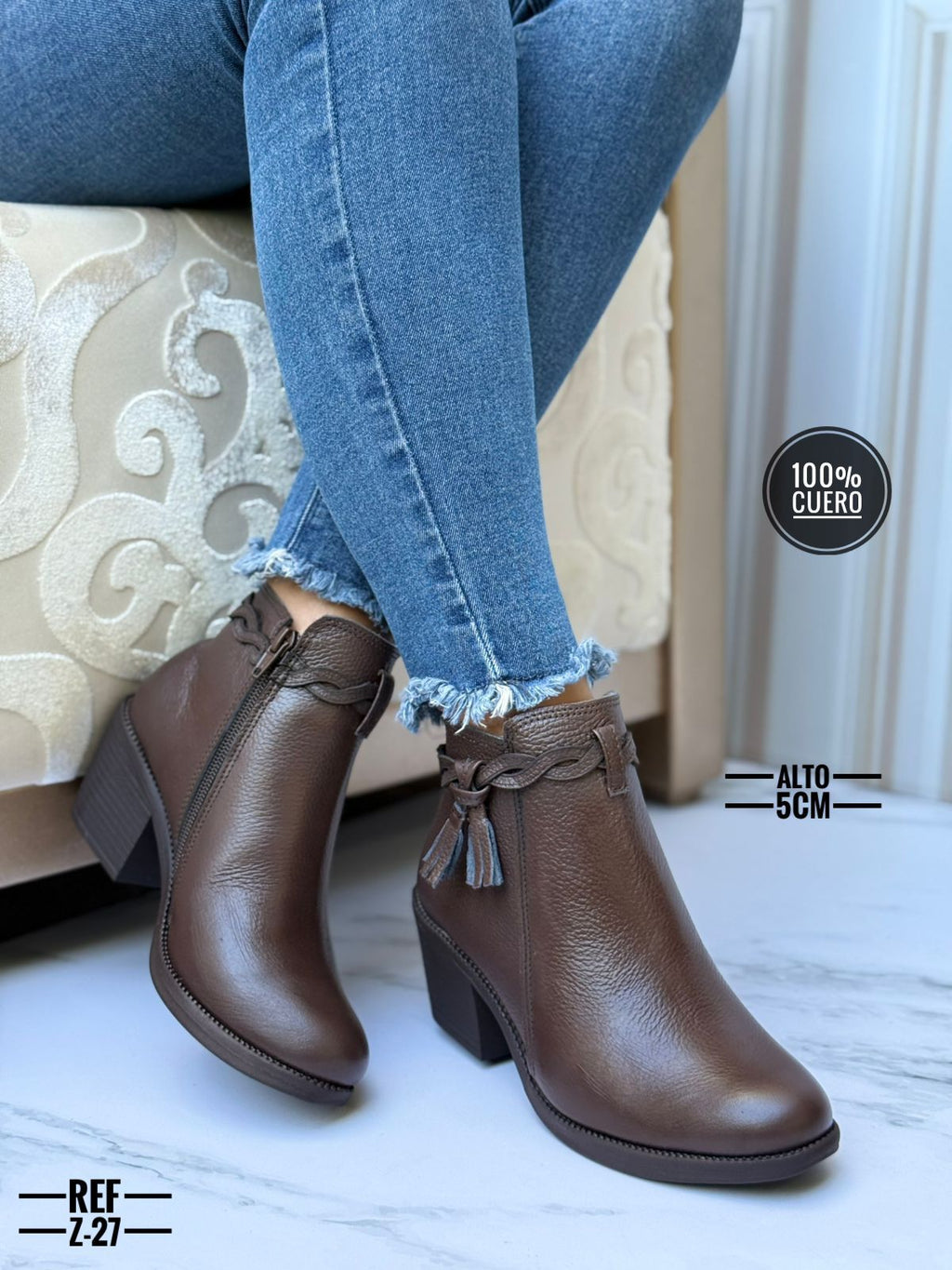 Botines en cuero para dama Dalia