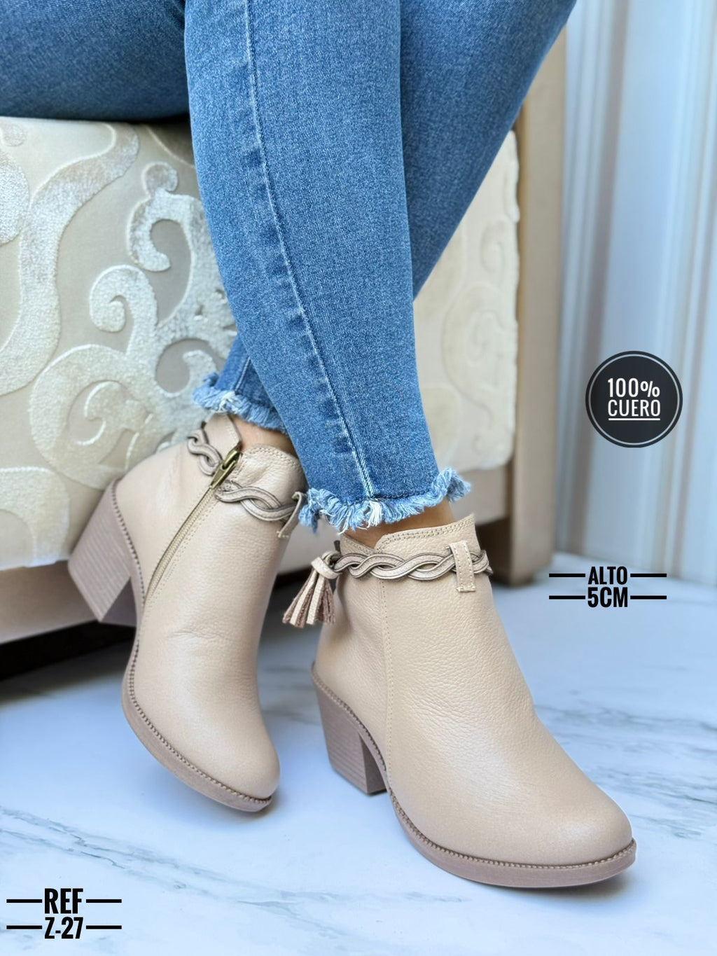 Botines en cuero para dama Dalia