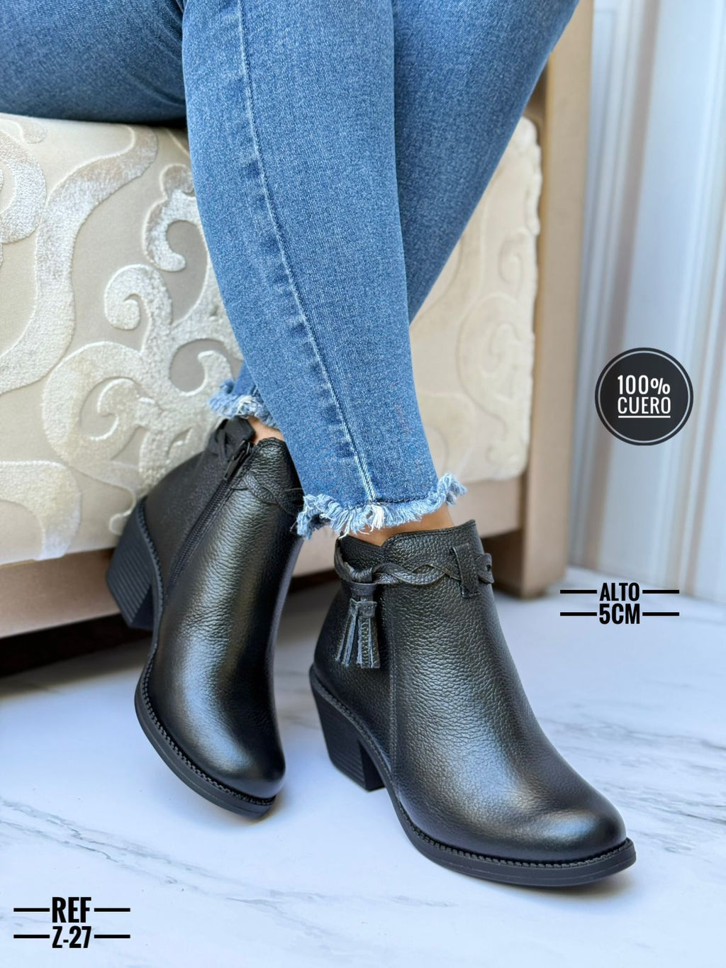 Botines en cuero para dama Dalia