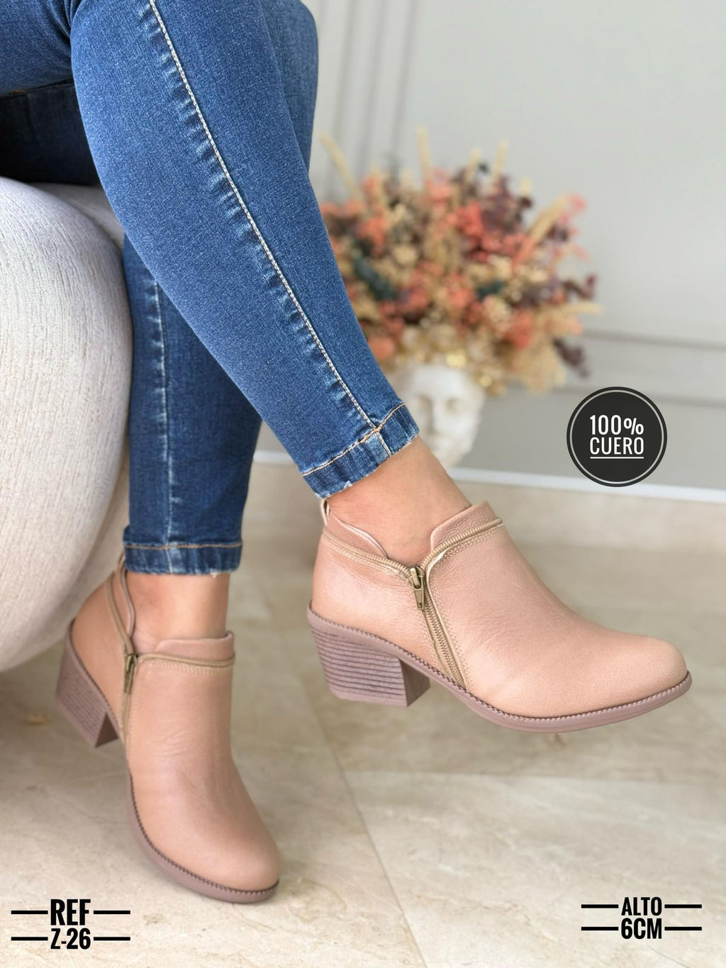 Botines en cuero para dama Adri