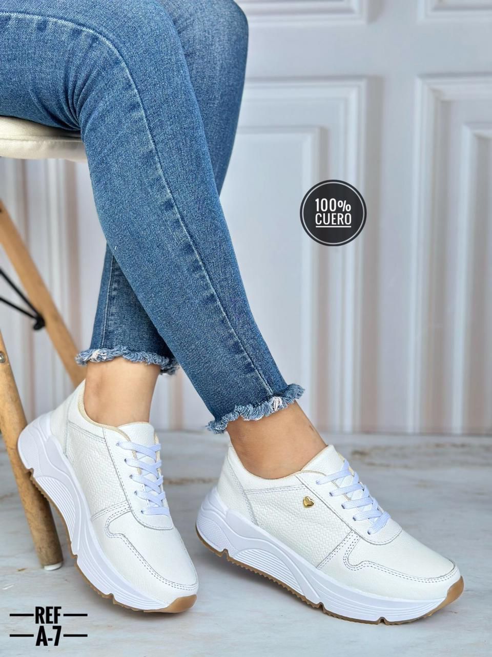 Tenis en cuero para dama Maratón